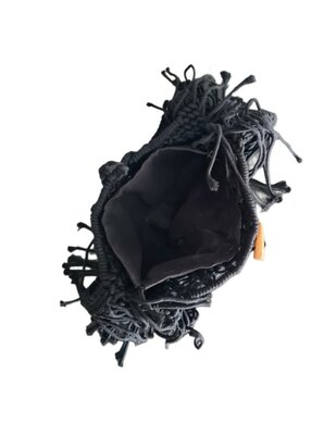 Turbo Bags- Schoudertas-Macram&eacute;-Fringe-Bohemian style-Ibiza style-100% katoen-Zwart-31cmx22cmx3cm