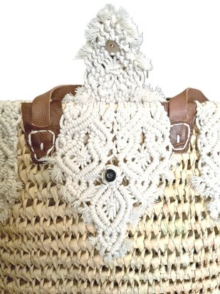 Tas-strand tas-Beach bag-Riet-Macrame-Handmade-Ibiza style-Bohemian style-Uniek design-6
