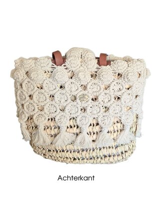 Tas-strand tas-Beach bag-Riet-Macrame-Handmade-Ibiza style-Bohemian style-Uniek design-5