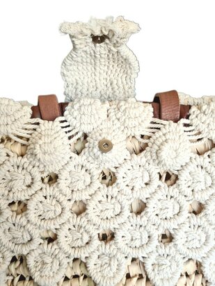 Tas-strand tas-Beach bag-Riet-Macrame-Handmade-Ibiza style-Bohemian style-Uniek design-5