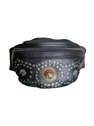 Festival-Heup tasje-Crossbody tasje- Cross over-echt leer-Steen-Bohemian style-Boho style-20cmx12cmx9cm-3
