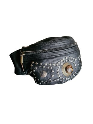 Festival-Heup tasje-Crossbody tasje- Cross over-echt leer-Steen-Bohemian style-Boho style-20cmx12cmx9cm-3