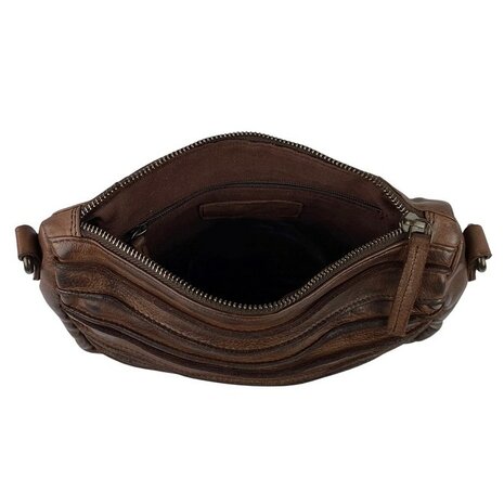 Schoudertasje-Crossbody- Gewassen-Leer-Vintage-Brown-Arrigo