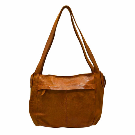 Schoudertas-Gewassen-Gevlochten-Vintage-Leer-Cognac-Arrigo