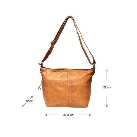 Schoudertas- Crossbody-Gewassen-Vintage-Leer-Cognac-Arrigo