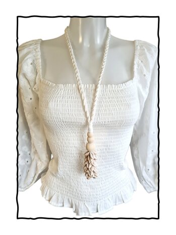 Ketting-Schelpen-Cowrie-Bohemian-Boho style-50 cm