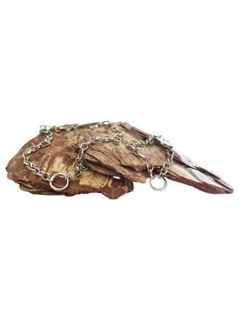 Yehwang-ketting-armband-set-Stainless Steel-zilver