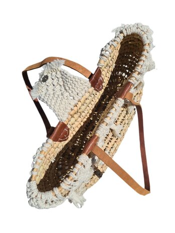 Tas-strand tas-Beach bag-Riet-Macrame-Handmade-Ibiza style-Bohemian style-Uniek design 1