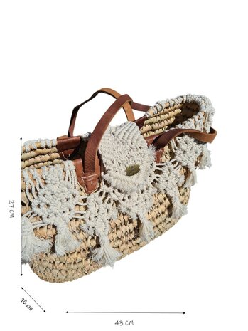 Tas-strand tas-Beach bag-Riet-Macrame-Handmade-Ibiza style-Bohemian style-Uniek design 1