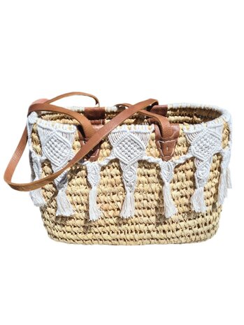 Tas-strand tas-Beach bag-Riet-Macrame-Handmade-Ibiza style-Bohemian style-Uniek design-2
