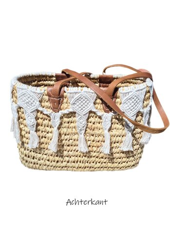 Tas-strand tas-Beach bag-Riet-Macrame-Handmade-Ibiza style-Bohemian style-Uniek design-2