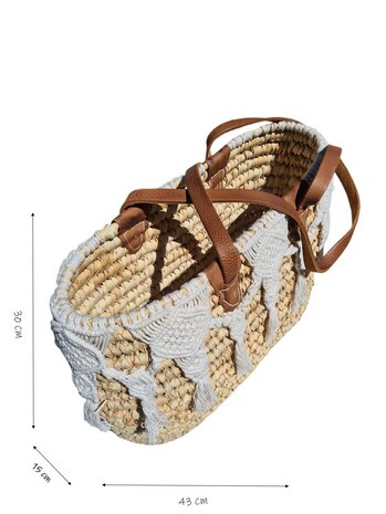Tas-strand tas-Beach bag-Riet-Macrame-Handmade-Ibiza style-Bohemian style-Uniek design-2