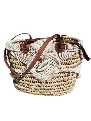 Tas-strand tas-Beach bag-Riet-Macrame-Handmade-Ibiza style-Bohemian style-Uniek design-3
