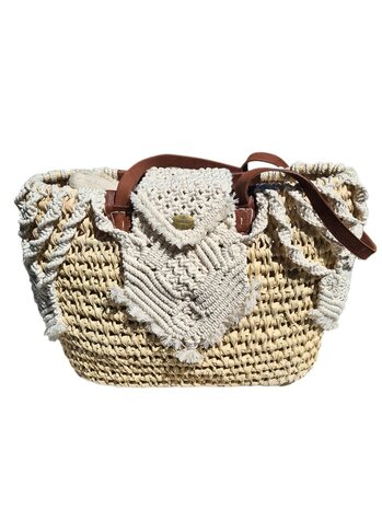 Tas-strand tas-Beach bag-Riet-Macrame-Handmade-Ibiza style-Bohemian style-Uniek design-4