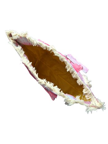 Beach bag-Strand tas-Summer vibes-Franje-Bohemian style-Ibiza style-52cmx35cmx17cm-Licht roze
