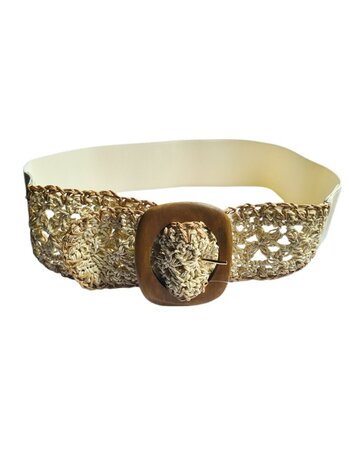 Riem-Stretch-Raffa-Ibiza style- One size (tot 44)- Naturel