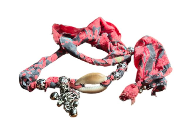 Armband-wikkel-kralen-Bedel-schelp-Bohemian style-Rood