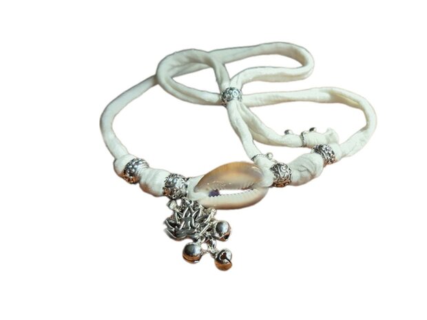 Armband-wikkel-kralen-Bedel-schelp-Bohemian style-Ecru