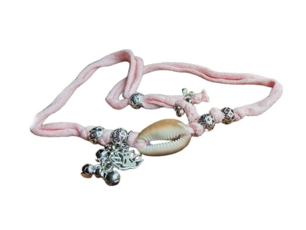 Armband-wikkel-kralen-Bedel-schelp-Bohemian style-Roze