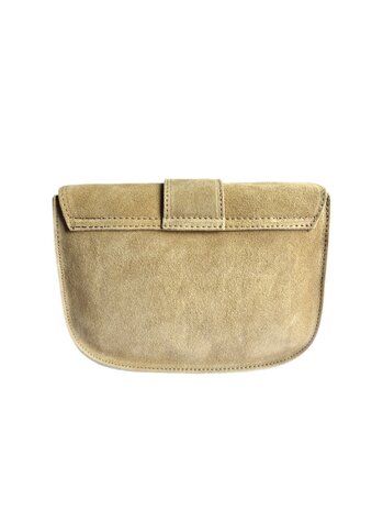Giuliano-Tas-Leer-Suède-Echt leer-Klep-magneetsluiting-23cmx18cmx6,5cm-Beige