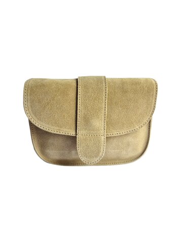 Giuliano-Tas-Leer-Suède-Echt leer-Klep-magneetsluiting-23cmx18cmx6,5cm-Beige