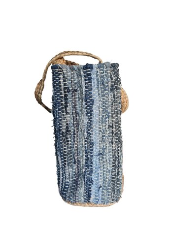 Kbas-Schouder tas-Shopper-Geweven-Jeans-Jute- Handmade in Spain-Light Jeans-34cmx46cmx16cm