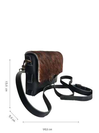 Giuliano-Tas-Schouder-crossbody- Heup-Echt leer-Cow-19,5cmx13,5cmx3,5cm-Zwart