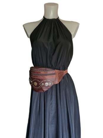 Festival-Heup tasje-Crossbody tasje- Cross over-echt leer-Munt-Bohemian style-Boho style-22cmx16cmx7cm-2