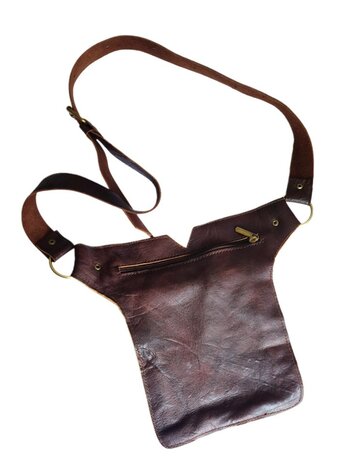 Festival-Heup tasje-Crossbody tasje- Cross over-echt leer-Sun-Bohemian style-Boho style-24cmx17,5cmx5cm-3