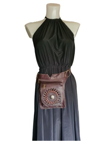 Festival-Heup tasje-Crossbody tasje- Cross over-echt leer-Sun-Bohemian style-Boho style-24cmx17,5cmx5cm-3
