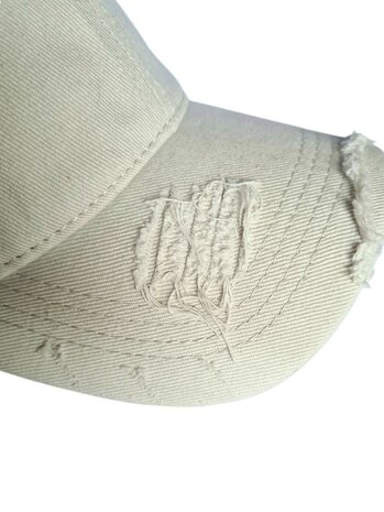 Jeans cap -Baseball Cap-Denim-Vintage-100% katoen-verstelbare schuifsluiting-Jeans Beige-Unisex-50cm>61cm