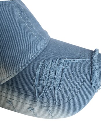 Jeans cap -Baseball Cap-Denim-Vintage-100% katoen-verstelbare schuifsluiting-Jeans blauw-Unisex-50cm>61cm