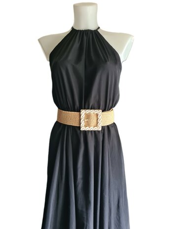 Elastische riem- Stretch-Schelpjes-Geweven-Ibiza style-Bohemian style-Boho style-Naturel-90 cm >150cm
