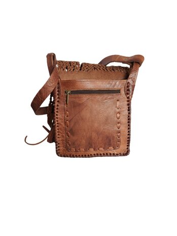 Festival-tasje-Crossbody tasje-Echt leer-Fringe-Bohemian style-Boho style-Gypsy style-Dark Camel-18cmx21cmx5cm