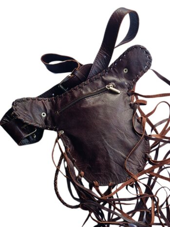 Festival-Heup tasje-Crossbody tasje- Cross over-echt leer-Fringe-Bohemian style-Boho style-22,5cmx15cmx5cm-3