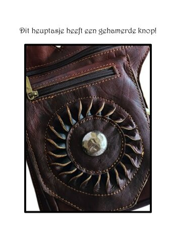 Festival-Heup tasje-Crossbody tasje- Cross over-echt leer-Sun-Bohemian style-Boho style-24cmx17,5cmx5cm-4