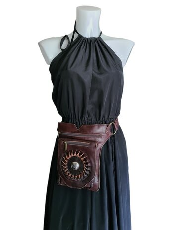 Festival-Heup tasje-Crossbody tasje- Cross over-echt leer-Sun-Bohemian style-Boho style-24cmx17,5cmx5cm-5