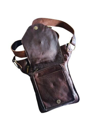 Festival-Heup tasje-Crossbody tasje- Cross over-echt leer-Sun-Bohemian style-Boho style-24cmx17,5cmx5cm-5