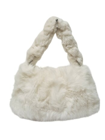 Maria C-Shoudertas-Crossbody-Zacht-Fluffy-Creme-39cmx24cmx12cm
