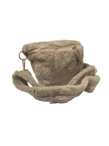 Crossbody-Fannypack-Buideltas-Zacht-Fluffy-Taupe-34cmx23cmx4cm