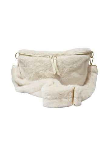 Crossbody-Fannypack-Buideltas-Zacht-Fluffy-Creme-34cmx23cmx4cm