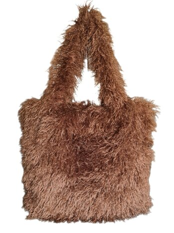 Hello J-Furry-Bag-Oversized-Schoudertas-Shopper-Imitatiebont-Fluffy-Soft-Musthave-40cmx46cmx10cm-Koffie