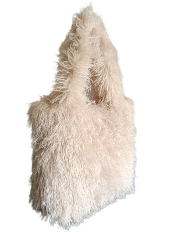 Hello J-Furry-Bag-Oversized-Schoudertas-Shopper-Imitatiebont-Fluffy-Soft-Musthave-40cmx46cmx10cm-Beige