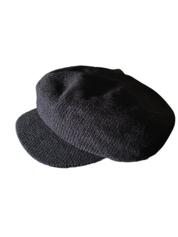 Eline Ren L'Atelier- Fijn gebeid-Soepel-Bakerboy-Model-Zacht-Warm-Muts-Zwart