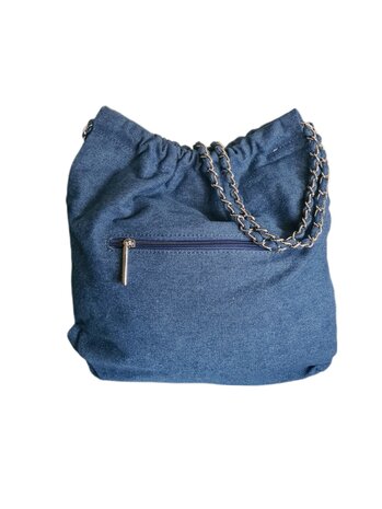 Giuliano-Jeansbag-schoudertas-Hobo-Urban style-Musthave35cmx33cmx6cm-Denim blauw