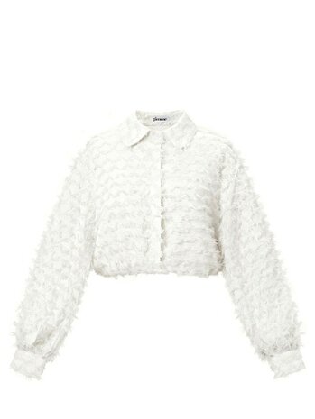 Blouse-Top-Dames-Kort-Elegant-Wit-Maat L