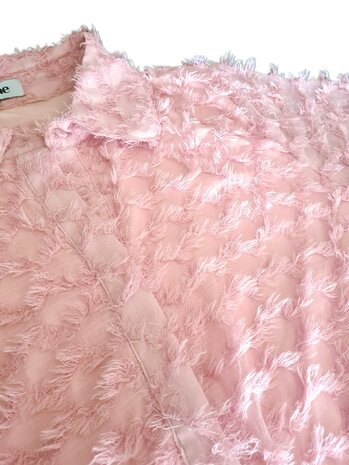 Blouse-Top-Dames-Kort-Elegant-Roze-Maat L