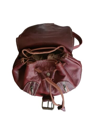 Festival Rugzak- Rugzak-Echt leer-Sun-Bohemian style-Boho style-Gypsy style-kleur 2-26cmx23cmx11cm