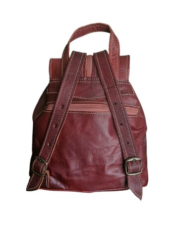 Festival Rugzak- Rugzak-Echt leer-Sun-Bohemian style-Boho style-Gypsy style-Kleur 3-26cmx23cmx11cm