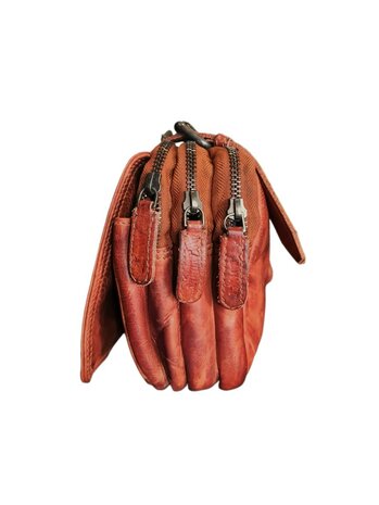 Ven Tomy-Ven Tomy-Schoudertas-crossbody-Hoogwaardig leer-Gewassen leer- Soepel leer-Vintage-Naturel bruin-25cmx16cmx13cm